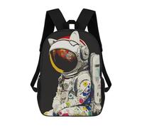 sinyumoney Astronaut Helmet Cat Mochila Escolar Grande, Ligera E Informal: Perfecta Para Viajes, Trabajo Y Uso Diario 17inch