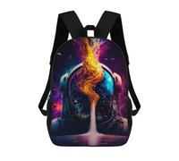 sinyumoney Astronaut Helmet with Cosmic Flames Mochila Escolar Infantil Impresa En 3D Para Niños, Mochila De Viaje De Alta Capacidad, Bolsas Para Libros, Mochila Escolar Infantil 17inch