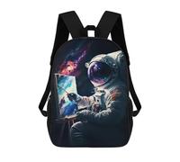 sinyumoney Astronaut Holding Brush Mochila Ligera Para Aeropuerto, Estudiantes Universitarios, Niñas, Niños Y Adolescentes 17inch