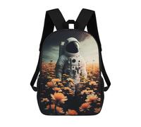 sinyumoney Astronaut in A Field of Flowers -2 Mochilas Para Niños Mochila Escolar Mochila Escolar Impresa En 3D Para Niños Estudiantes De Primaria Y Secundaria 17inch