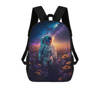 sinyumoney Astronaut in A Field of Flowers -4 Mochila Escolar Infantil Impresa En 3D Para Niños, Mochilas De Viaje De Alta Capacidad, Bolsas Para Libros, Mochila Escolar Infantil 17inch
