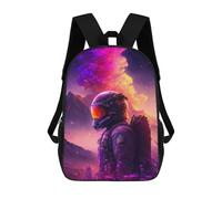 sinyumoney Astronaut in Alien Landscape Mochila, Mochila Infantil, Mochila Escolar Para Estudiantes, Mochila Para Libros, Mochila Escolar Impresa En 3D Para Niños Y Niñas 17inch