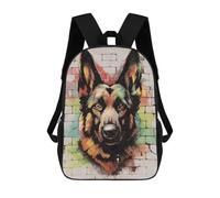 Sinyumoney Astronaut in Alien World Mochila Niño, Mochila Impresa 3D Para Niños Y Adolescentes, German Shepherd Graffiti, 17"
