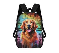 Sinyumoney Astronaut in Alien World Mochila Niño, Mochila Impresa 3D Para Niños Y Adolescentes, Golden Retriever Graffiti, 17"