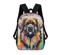 Sinyumoney Astronaut in Alien World Mochila Niño, Mochila Impresa 3D Para Niños Y Adolescentes, Leonberger Dog Graffiti, 17"