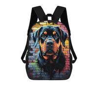 Sinyumoney Astronaut in Alien World Mochila Niño, Mochila Impresa 3D Para Niños Y Adolescentes, Rottweiler Dog Graffiti, 17"