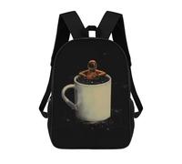 sinyumoney Astronaut in Coffee Cup Art Print Mochilas De 17 Pulgadas Para Niños, Mochilas Escolares Impresas En 3D Para Estudiantes De Primaria Y Secundaria, Para Niños Y Niñas.