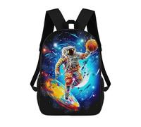 sinyumoney Astronaut in Space with Basketball Mochila Escolar Infantil Estampada Para Adultos Y Niños, Mochila De Viaje Para El Día A Día 17inch