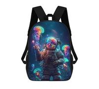 sinyumoney Astronaut in Space with Jellyfish Mochila Escolar/para Ordenador Portátil Para Colegio/trabajo/viajes Para Camping, Aventuras Al Aire Libre Y Viajes Diarios 17inch