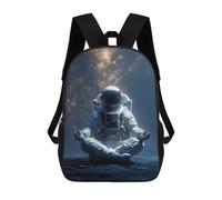 sinyumoney Astronaut Meditating in Space-1 Mochila Escolar Infantil De 17 Pulgadas, Impresa En 3D, Estilo Casual, Para Niños, Ideal Para Viajes, Como Mochila Escolar O Para Llevar Libros.