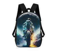 sinyumoney Astronaut Motorcycle Moon Mochila Escolar Impresa En 3D Mochilas Informales Para Niños Mochila Escolar Impresa En 3D Para Niños De Primaria Y Secundaria 17inch
