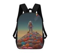 sinyumoney Astronaut on Alien Coral Planet Mochila Escolar Para Niños Mochila Escolar Impresa En 3D Mochila Escolar De Moda Para Niños De Primaria Y Secundaria 17inch