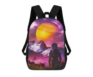 sinyumoney Astronaut on Alien Planet -15 Mochila Escolar Mochilas Escolares Para Niñas Y Niños Mochila Con Bolsillo Mochila Escolar De Moda Para Niños 17inch