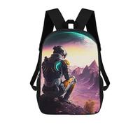 sinyumoney Astronaut on Alien Planet -20 Mochila Escolar Mochilas Escolares Para Niñas Y Niños Mochila Con Bolsillo Mochila Escolar De Moda Para Niños 17inch