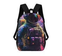 Sinyumoney Astronaut on Alien Planet -23 mochila infantil, bolsa de escuela, mochila impresa 3D con diseño de dibujos animados, gran capacidad, para niños y niñas, Colorido Astronaut In Space -4, 17"