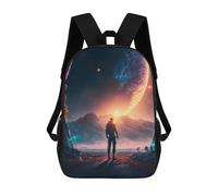 sinyumoney Astronaut on Alien Planet -6 Mochila Escolar Impresa En 3D Mochilas Informales Para Niños Mochila Escolar Impresa En 3D Para Niños De Primaria Y Secundaria 17inch