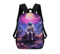 sinyumoney Astronaut on Alien Planet Mochila De Peluche Con Dibujos Animados, Mochila 3D Para Niños, Bolsa Escolar, Idea De Regalo De Cumpleaños Para Niños Y Niñas 17inch