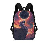 sinyumoney Astronaut on Alien Planet Mochila Escolar Impresa En 3D 17inch Mochilas De Moda Para Niños, Mochilas Escolares Para Niños De Primaria Y Secundaria