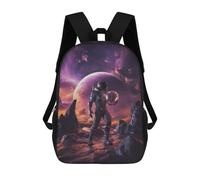 sinyumoney Astronaut on Alien Planet Mochila Escolar Infantil Impresa En 3D 17inch Mochilas Escolares Para Niños, Estilo Casual Y Moderno, Mochilas De Viaje De Alta Capacidad