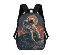 sinyumoney Astronaut on Asteroid with Planet Background Mochila Escolar Ligera E Informal Para Adolescentes, Niños, Mujeres Y Hombres 17inch