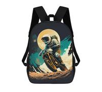 sinyumoney Astronaut on Motorcycle Mochila Escolar Impresa En 3D Mochilas Informales Para Niños Mochila Escolar Impresa En 3D Para Niños De Primaria Y Secundaria 17inch