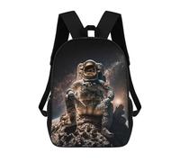 sinyumoney Astronaut on The Moon-1 Mochilas Para Niños Y Estudiantes, Mochilas Escolares Impresas En 3D, Mochilas Para Estudiantes De Primaria Y Secundaria Para Niños Y Niñas 17inch