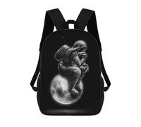 sinyumoney Astronaut on The Moon Art Print Mochila Escolar Para Secundaria, Mochila Informal Para Niñas Y Adolescentes 17inch