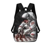 sinyumoney Astronaut Playing Chess Mochila Escolar Para Niños, Mochila Escolar De Gran Capacidad Para Niños, Mochila Escolar 3D, Regalos Para Niños 17inch
