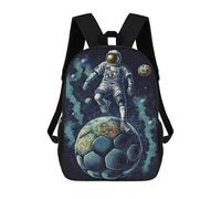 sinyumoney Astronaut Playing Football Mochila Escolar Mochila Para Niñas Y Niños Mochilas De Gran Capacidad Mochilas Ligeras Para Niños Y Estudiantes 17inch