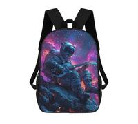 sinyumoney Astronaut Playing Guitar in Space Mochila Escolar Secundaria Informal Para Viajes, Mochilas Para La Escuela Secundaria, Para Acampar, Aventuras Al Aire Libre Y Viajes Diarios 17inch
