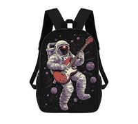 sinyumoney Astronaut Playing Guitar Mochila Escolar Para Niños, Mochila Escolar Impresa En 3D Para Estudiantes De Primaria Y Secundaria 17inch