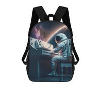 sinyumoney Astronaut Playing Piano in Space -1 Mochila Infantil Para Niñas, Mochila Escolar 3D, Mochila Para Niños Pequeños, Mochila Informal De Día, Mochila Escolar De Moda 17inch