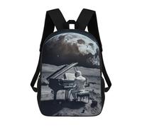 sinyumoney Astronaut Playing Piano on The Moon Mochilas Infantiles Mochila Escolar Mochila Impresa En 3D Para Niños Mochilas De Viaje Bolsas Para Libros Mochila Escolar Para Niños 17inch