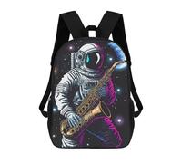 sinyumoney Astronaut Playing Saxophone in Space -2 Mochila Escolar Infantil Impresa En 3D Para Niños, Mochilas De Viaje De Alta Capacidad, Bolsas Para Libros, Mochila Escolar Infantil 17inch