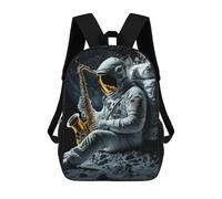 sinyumoney Astronaut Playing Saxophone on The Moon Mochilas Para Niños Y Estudiantes, Mochilas Escolares Impresas En 3D, Mochilas Para Estudiantes De Primaria Y Secundaria Para Niños Y Niñas 17inch
