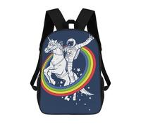 sinyumoney Astronaut Riding Unicorn Rainbow Mochilas Para Niños Mochila Escolar Mochila Escolar Impresa En 3D Para Niños Estudiantes De Primaria Y Secundaria 17inch