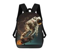 sinyumoney Astronaut Skateboarding in Space Mochila Escolar Infantil Con Impresión 3D, Mochila Escolar Informal Para Niños De Primaria Y Secundaria 17inch