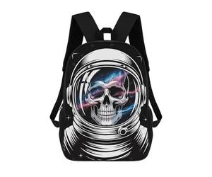 sinyumoney Astronaut Skull with Galaxy Reflection Mochila Infantil, Mochila Escolar Infantil, Mochilas Escolares Impresas En 3D Para Niños Y Estudiantes Adolescentes 17inch
