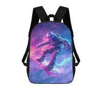 sinyumoney Astronaut Snowboarding in Space-3 Mochila Infantil De 17 Pulgadas, Mochila Escolar Con Estampado 3D De Dibujos Animados Para Niños Y Adolescentes.