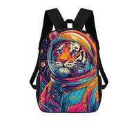 sinyumoney Astronaut Space Tiger Mochilas Escolares Ligeras E Informales Para El Día A Día, Ideales Para La Escuela, El Trabajo O Los Viajes 17inch