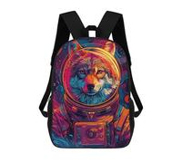 sinyumoney Astronaut Space Wolf Mochila Escolar Informal Para El Día A Día, Para La Escuela, El Trabajo Y Los Viajes Para Hombres Y Mujeres 17inch