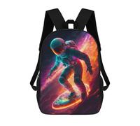 sinyumoney Astronaut Surfing Galaxy Mochila Infantil Para Niñas Y Niños, Mochila De Día, Escuela Primaria, Perfecta Para La Vuelta Al Cole O Educación Física, Regalos Y Viajes 17inch