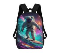 sinyumoney Astronaut Surfing in Space -1 Mochila Escolar Infantil Impresa En 3D Para Niños, Mochila De Viaje De Alta Capacidad, Mochilas Para Libros De 17 Pulgadas Para Niños