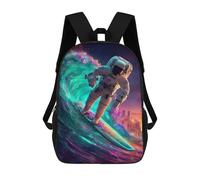 sinyumoney Astronaut Surfing Wave Mochilas Infantiles Impresas En 3D De 17 Pulgadas. Mochila Escolar Informal Impresa En 3D Para Niños De Primaria Y Secundaria.