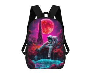 sinyumoney Astronaut Under Red Moon Mochila Escolar Infantil Impresa En 3D Para Niños, Mochilas De Viaje, Bolsas Para Libros, Mochila Escolar Infantil 17inch