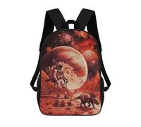 sinyumoney Astronaut Walks Alien Dino Mochila Escolar Para Niños De 17 Pulgadas, Mochila Informal De Viaje Para Niños Y Niñas, Mochila De Gran Capacidad Para El Día A Día 17inch