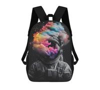sinyumoney Astronaut with Colorful Smoke Mochila Escolar Infantil De 17 Pulgadas Con Estampado 3D, Mochila Moderna Para Niños, Mochilas De Viaje, Bolsas Para Libros, Mochila Escolar Infantil