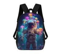 sinyumoney Astronaut with Jellyfish in Space Mochila Escolar Grande Resistente Al Agua Para Portátil Para Niñas Y Adolescentes 17inch