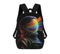sinyumoney Astronaut with Rainbow Streams Mochila Infantil De 17 Pulgadas, Mochila Escolar Con Estampado 3D De Dibujos Animados Para Niños Y Adolescentes.