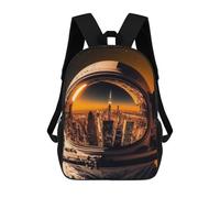 sinyumoney Astronauts Home City Visor Mochila Escolar Mochilas Escolares Para Niñas Y Niños Mochila Con Bolsillo Mochila Escolar De Moda Mochila Infantil 17inch